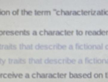 Is The Way An Author Presents A Character
