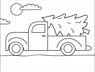 Christmas Tree Truck Drawing